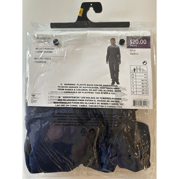 Navy Blue Killer Coveralls Costume Jumpsuit Child Small 4-6 Michael Myers - Picture 3 of 4